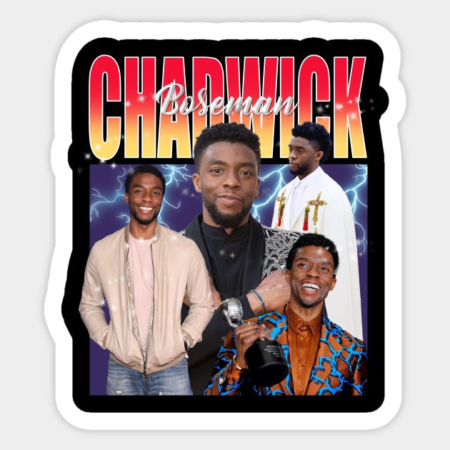 VINTAGE CHADWICK BOSEMAN BOOTLEG STYLE Sticker by Archer Expressionism Style